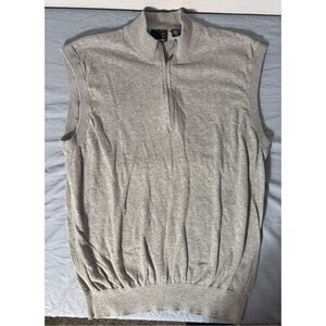 Greg Norman Golf Sleeveless Vest Large 1/4 Zip Grey Gray Pullover Golfer Light